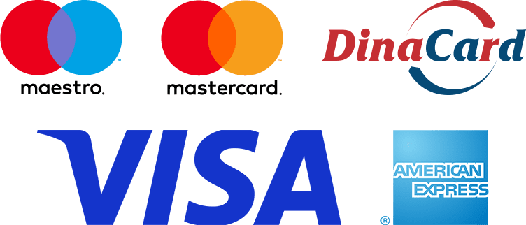 Platne kartice koje prihvatamo - Maestro, MasterCard, DinaCard, Visa, AmericanExpress